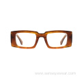 Vintage Design Rectangle Bevel Acetate Frame Optical Glasses